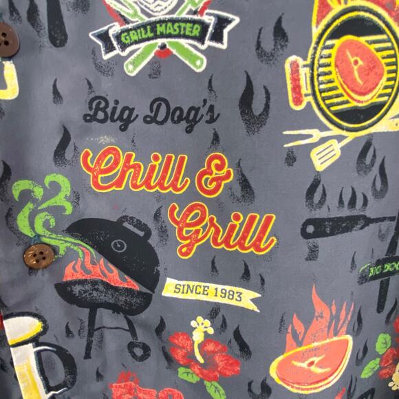 Big Dogs Hawaiian Shirt Size 2X BBQ Master Grill Spicy Camp - Picture 2 of 8